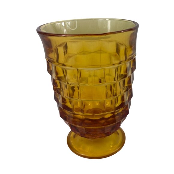 Colony Whitehall Cubist Amber Juice Glass Footed Tumbler - Picture 2 of 12
